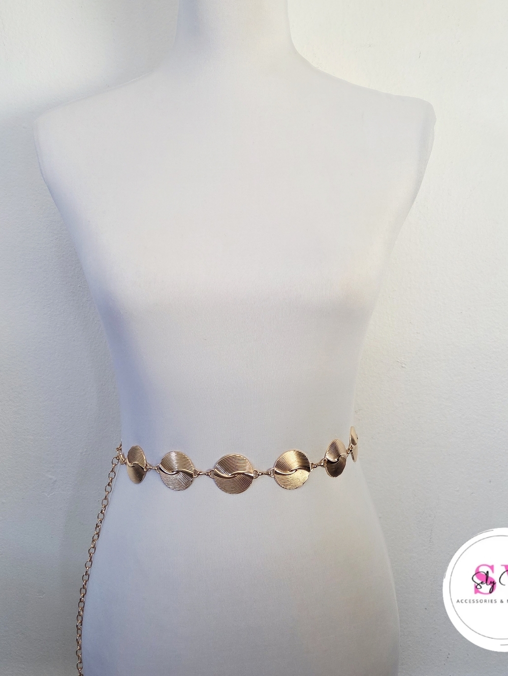 Gold Disc Chain Waist Belt